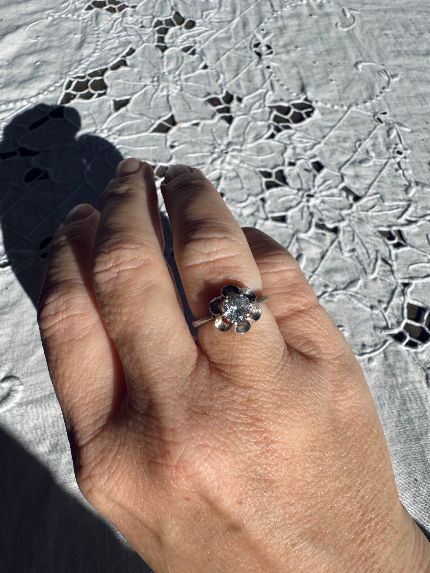 Vintage sterling silver buttercup ring
