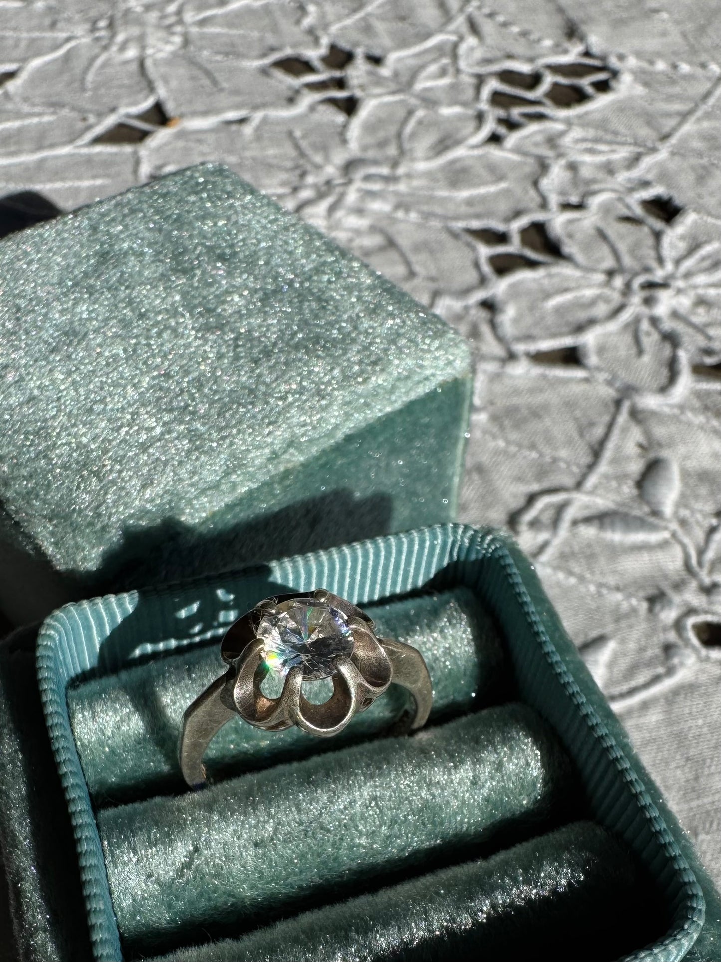 Vintage sterling silver buttercup ring