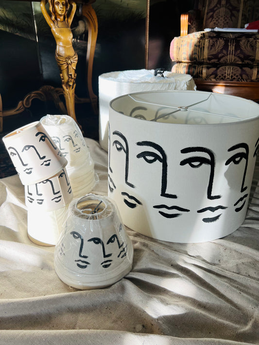 Pair of Custom Vetruvian Lampshade