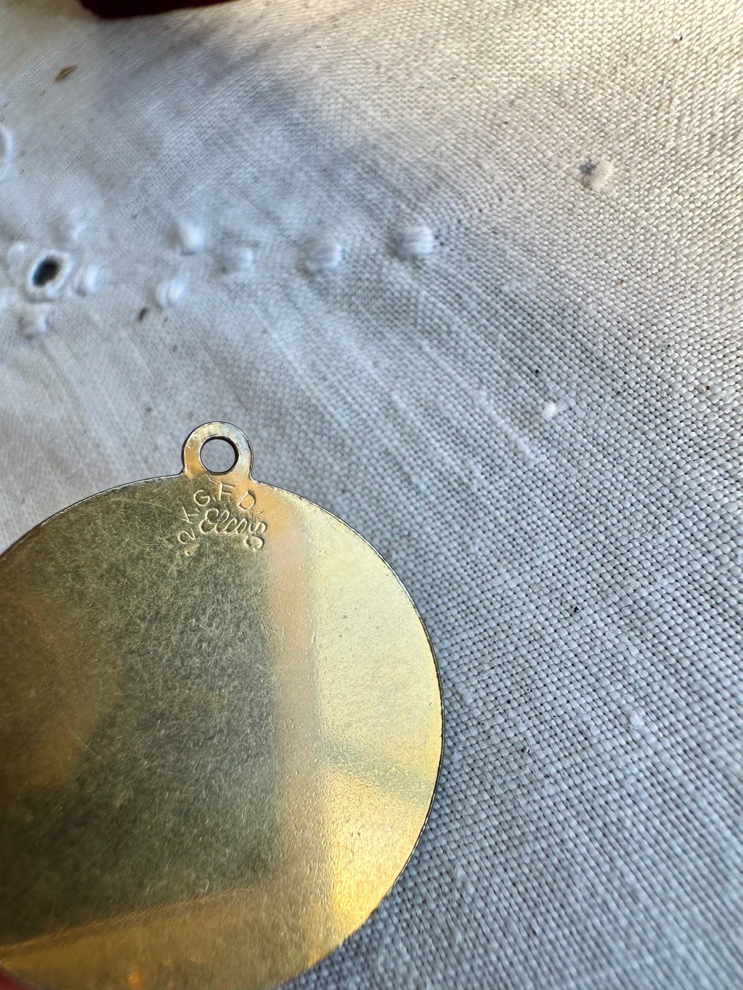 C.1960s 12k Good Luck pendant