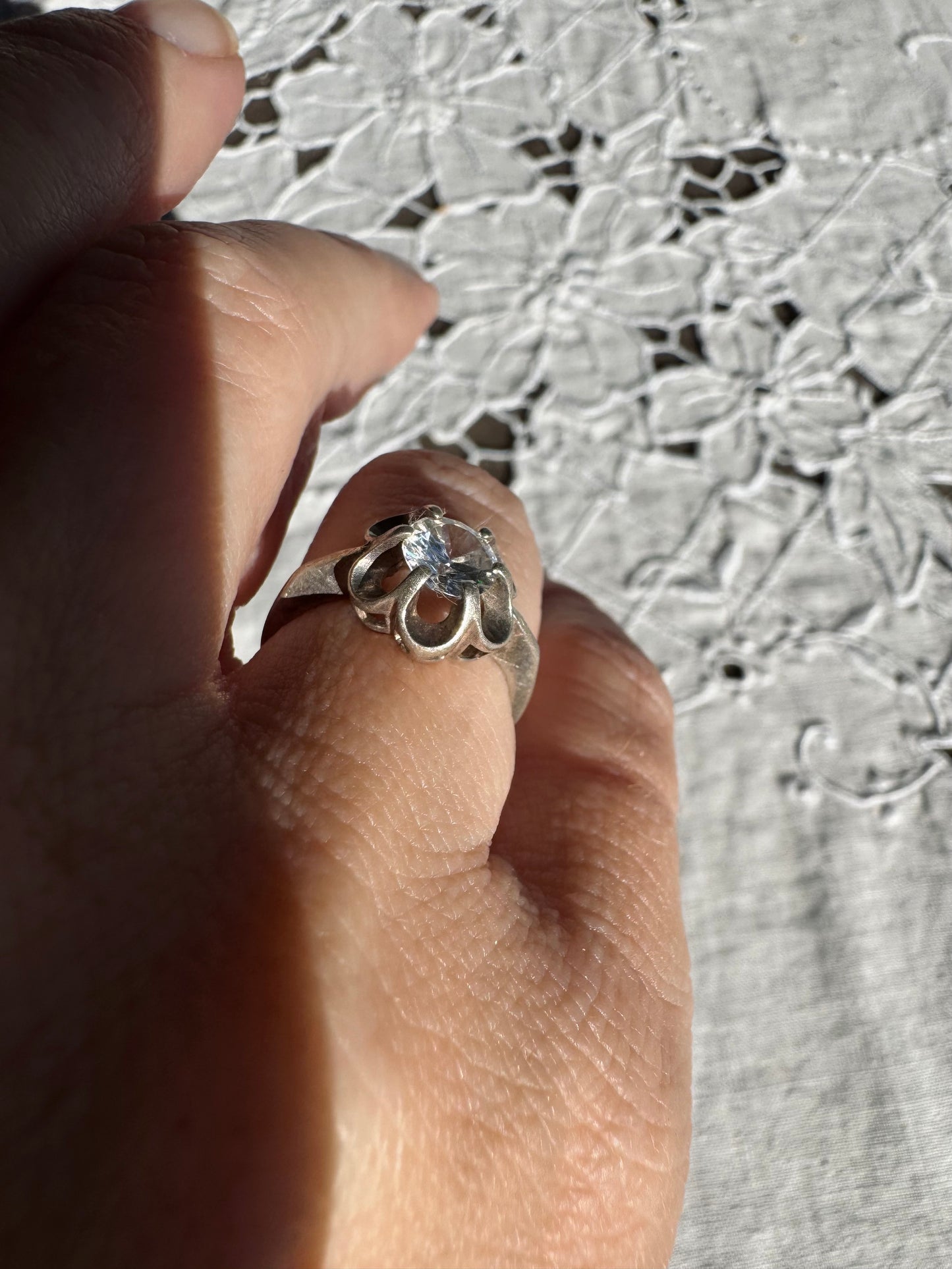 Vintage sterling silver buttercup ring